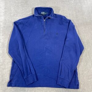 Polo‎ Ralph Lauren Kids Medium Blue Quarter 1/4 Zip Pullover Long Sleeve Shirt